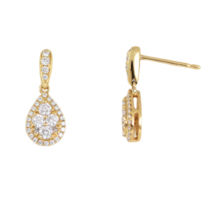 Yellow Gold diamond drop earrings