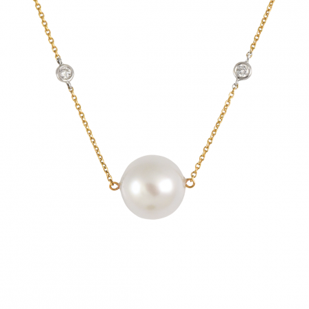 Yellow gold south sea pearl necklace
