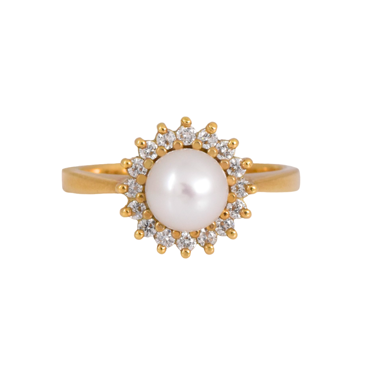 Freshwater pearl and diamond halo ring | B23766 • Diamonds & Pearls Perth