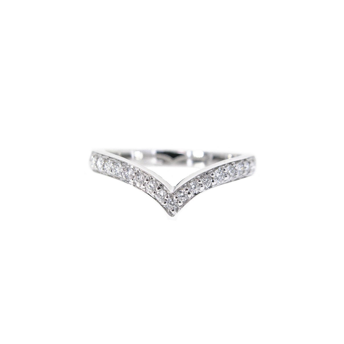 V Shape Diamond Set Ring | B21080 • Diamonds & Pearls Perth