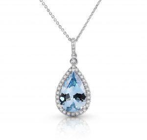 Aquamarine And Diamond Pendant | B22026
