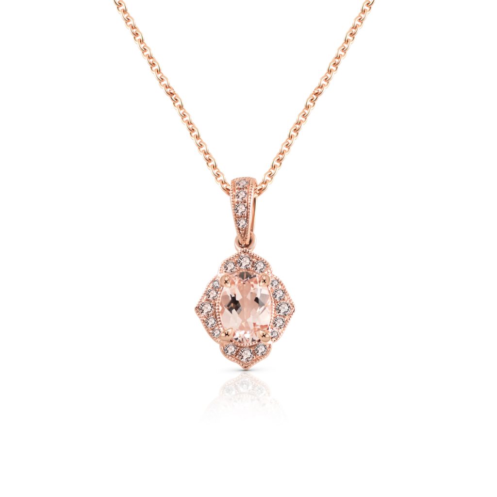 Morganite And Diamond Pendant | B22526 • Diamonds & Pearls Perth