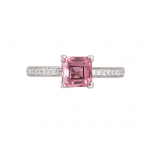Pink Tourmaline and diamond ring