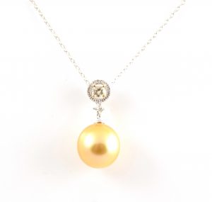 Gold South Sea Pearl And Diamond Pendant | B21570