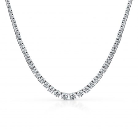 Claw set diamond tennis necklace