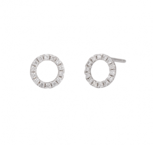 Open circle diamond earrings