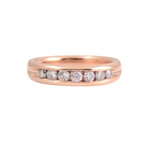 Rose gold pink diamond channel set ring