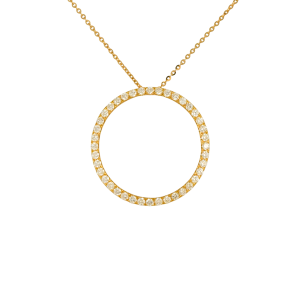 Large Open Circle Diamond Necklace