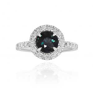 Australian Aqua Green Sapphire And Diamond Ring
