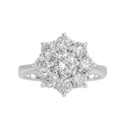 Diamond flower engagement ring