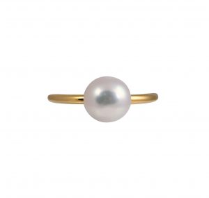 pearl on yellow gold band