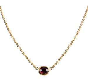 oval ruby pendant on gold chain
