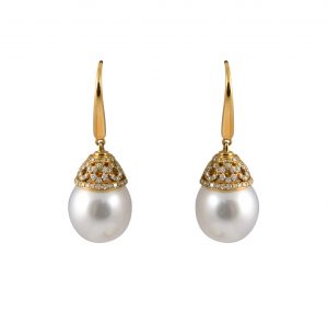 18K gold south sea pearl earrings