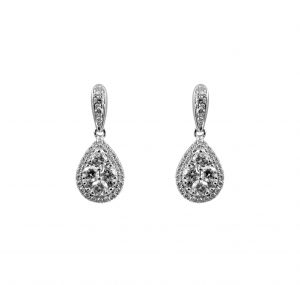 Diamond cluster Drop earrings