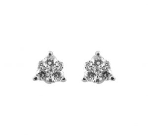 Triangle diamond cluster earrings