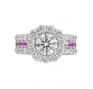 RBC pink sapphire engagement ring