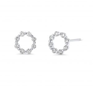 open circle diamond earrings