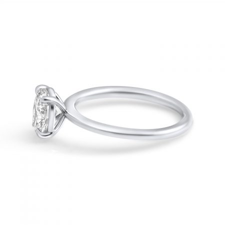side view of oval solitaire ring