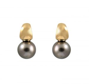 tahitian pearl huggie earrings