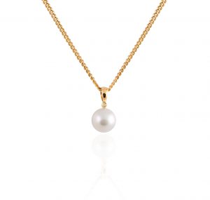 yellow gold pearl pendant