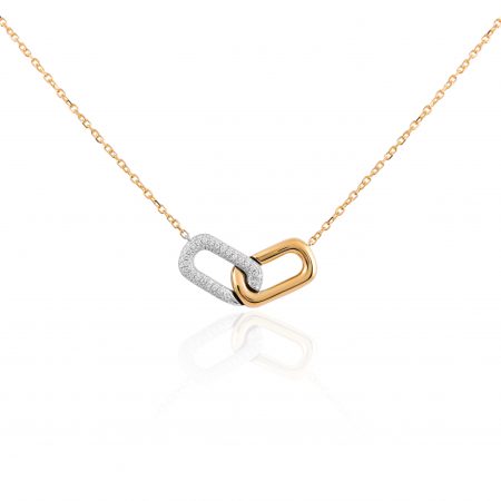diamond open link necklace