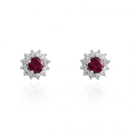 ruby and diamond earring