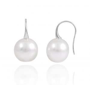 Autore Oval South Sea Pearl Hook Earrings