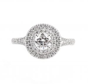 Round Diamond Double halo engagement ring