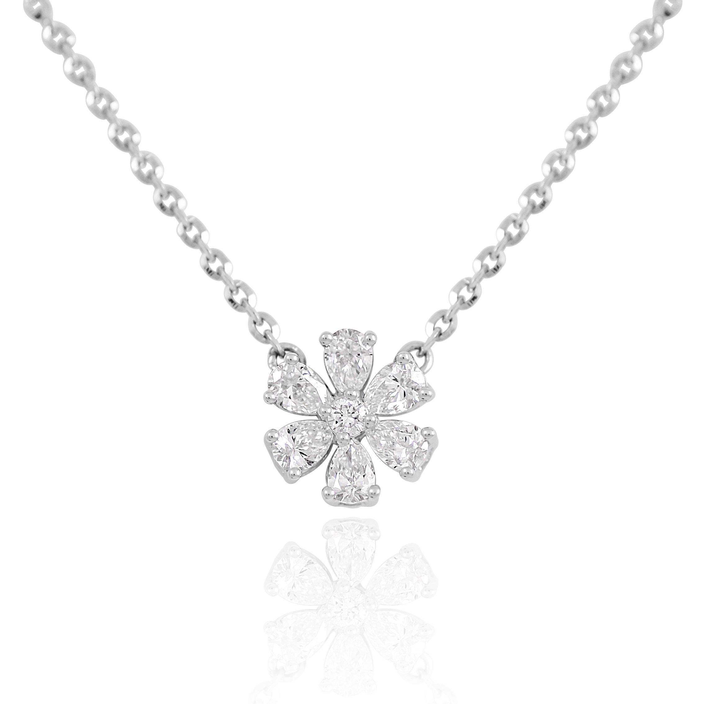 Diamond Baguette Daisy Necklace | Marquis Jewelers