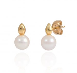 freshwater pearl flame drop stud earrings