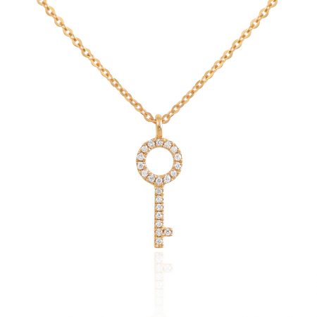 mini key diamond necklace