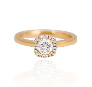 Square halo diamond ring