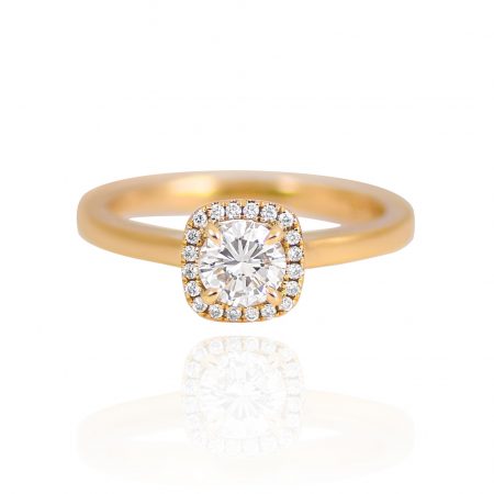 Square halo diamond ring