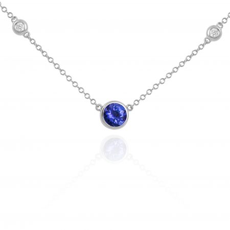 Tanzanite and diamond necklace
