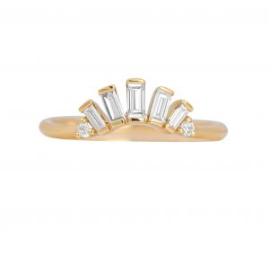 Baguette and RBC diamond crown ring