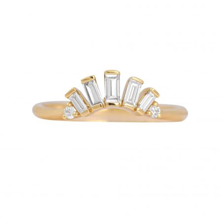 Baguette and RBC diamond crown ring