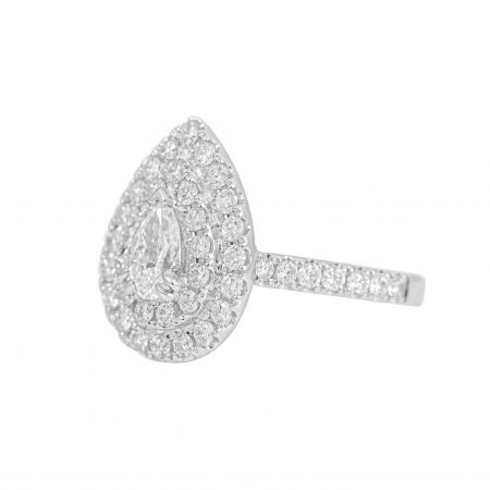 pear diamond double halo ring