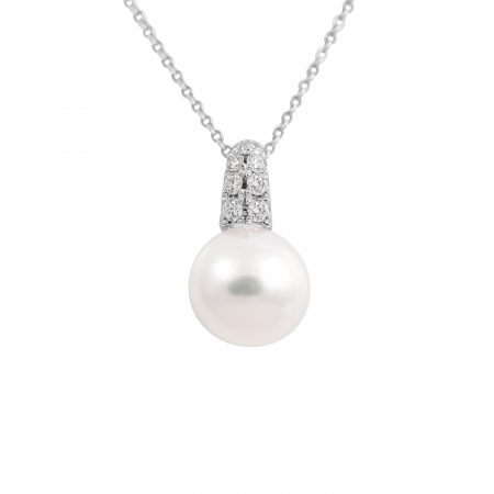South Sea pearl and diamond bail pendant