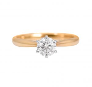 two-tone six claw engagement ring