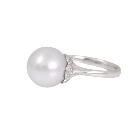 pearl floral diamond ring