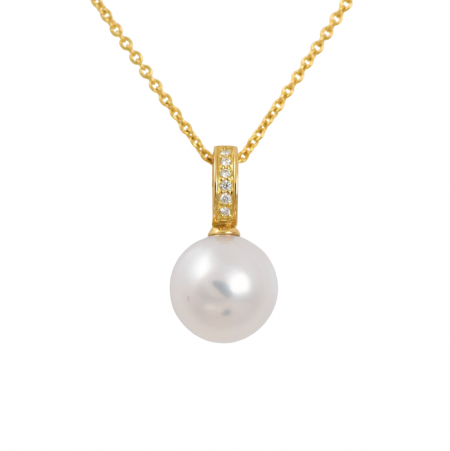 south sea pearl and diamond bail pendant