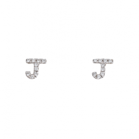 Diamond J earrings