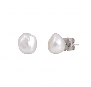 Keshi pearl stud earrings