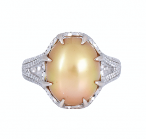 golden south sea pearl ring