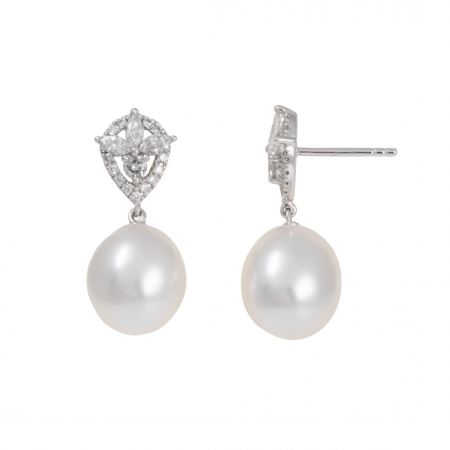 Autore south sea pearl and diamond earrings