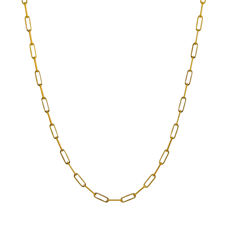 Paperclip link Yellow Gold Necklace