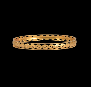 22K yellow gold pierced pattern bangle