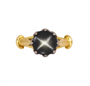 black diopside two-tone ring