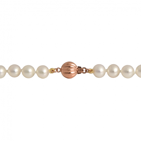 freshwater pearl rose gold strand