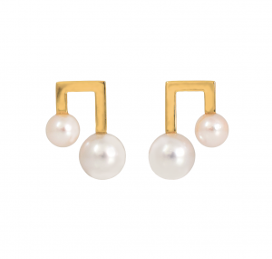 akoya pearl musical note earrings